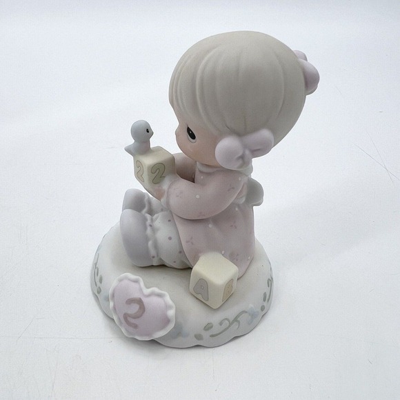 1994 Precious Moments Growing In Grace Age 2 Figurine Girl With Bird - Picture 2 of 6